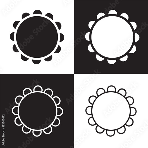 Table Seating Arrangement Icons for an Event - Clipart Outline.  isolated on white and black background. Vector illustration . EPS 10 