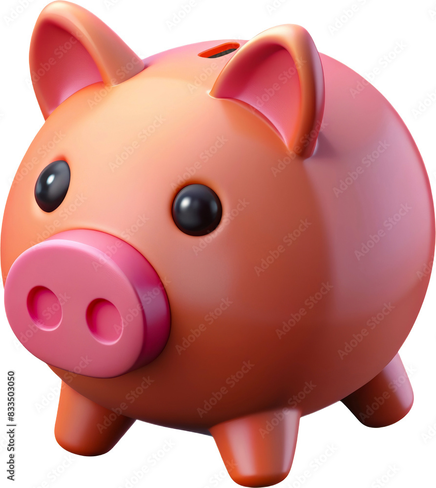 Cute piggy bank illustration, cut out - stock 3d. Cute piggy bank illustration, cut out - stock 3d.