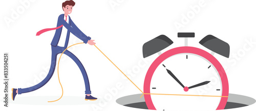 Smart time management, success in work strategy on business deadline or working time efficiency concept,

