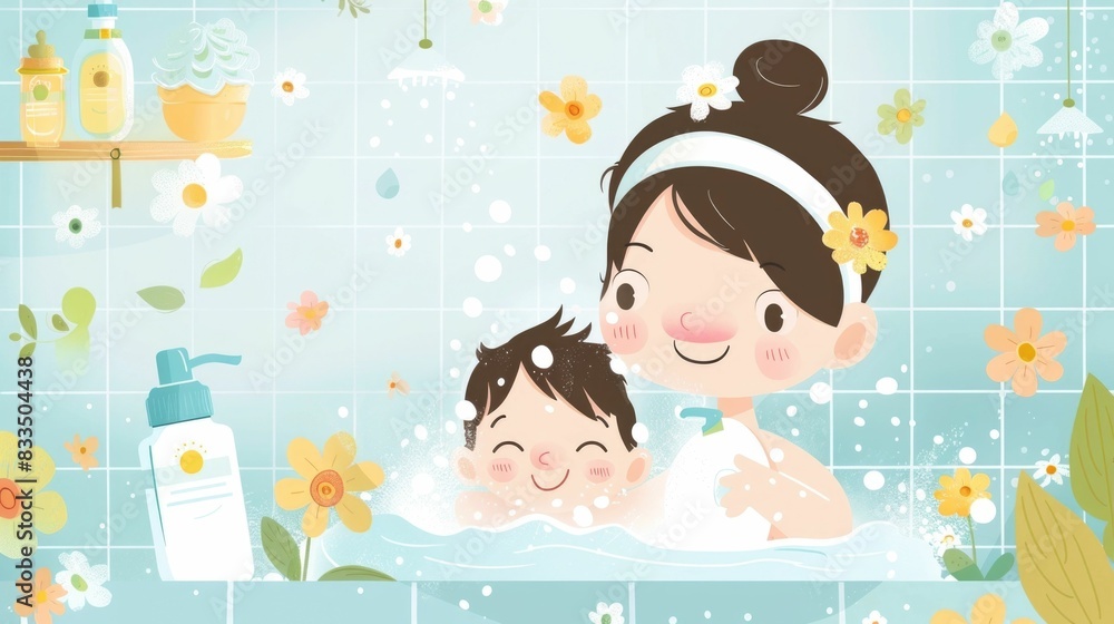 Soothing Baby Skin Care Routine with Gentle Floral Focused on caring for delicate infant skin with loving application of nurturing products in a peaceful natural setting Soothing Baby Skin Care Routine with Gentle Floral Focused on caring for delicate infant skin with loving application of nurturing products in a peaceful natural setting