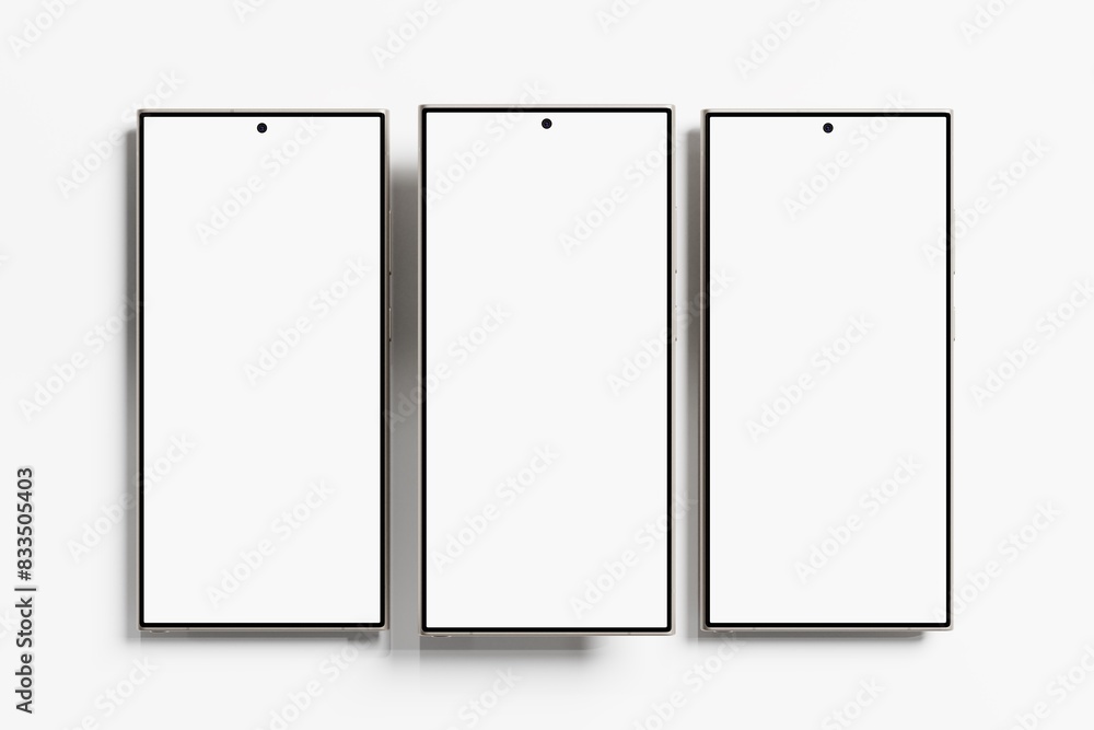 Galaxy S24 Ultra White Blank 3D Rendering Device Mockup Galaxy S24 Ultra White Blank 3D Rendering Device Mockup
