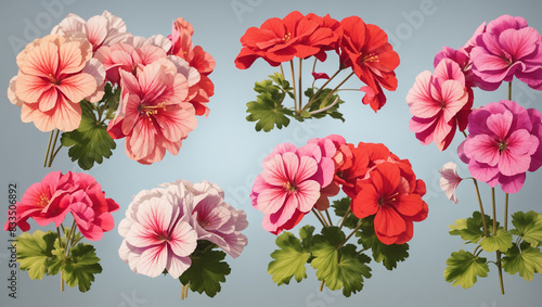 set of flowers