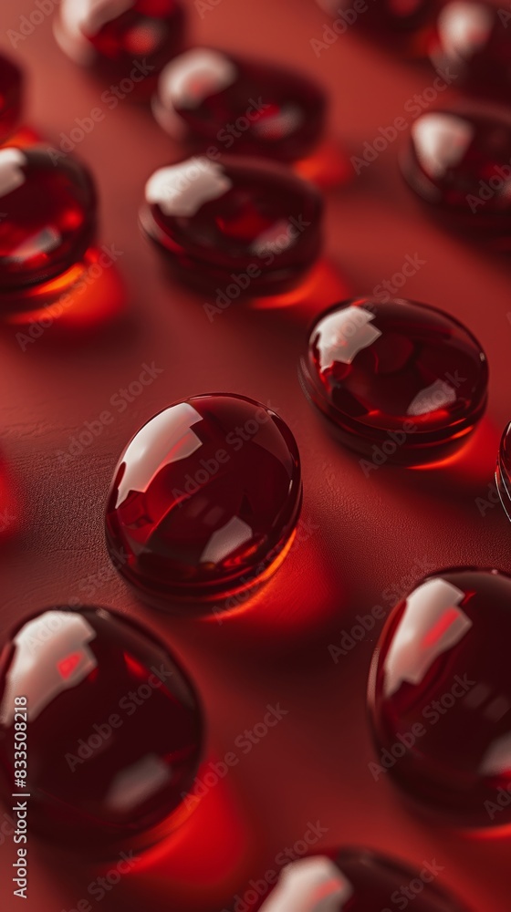 brown round small gummies, rolling in table background brown round small gummies, rolling in table background