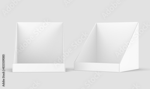 Blank product display paper tray, 3d illustration.
