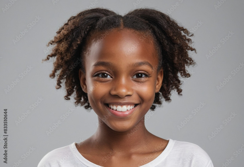 portrait view of a regular happy smiling Africans girl , ultra realistic, candid, social media, avatar image, plain solid background portrait view of a regular happy smiling Africans girl , ultra realistic, candid, social media, avatar image, plain solid background