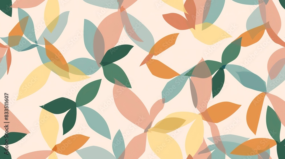 Light petals flat design front view airy theme cartoon drawing Analogous Color Scheme . Seamless Pattern, Fabric Pattern. Light petals flat design front view airy theme cartoon drawing Analogous Color Scheme . Seamless Pattern, Fabric Pattern.