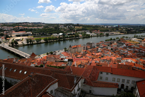 Coimbra cityscape and Santa Clara Bridge on Mondego river, Coimbra, Portugal.