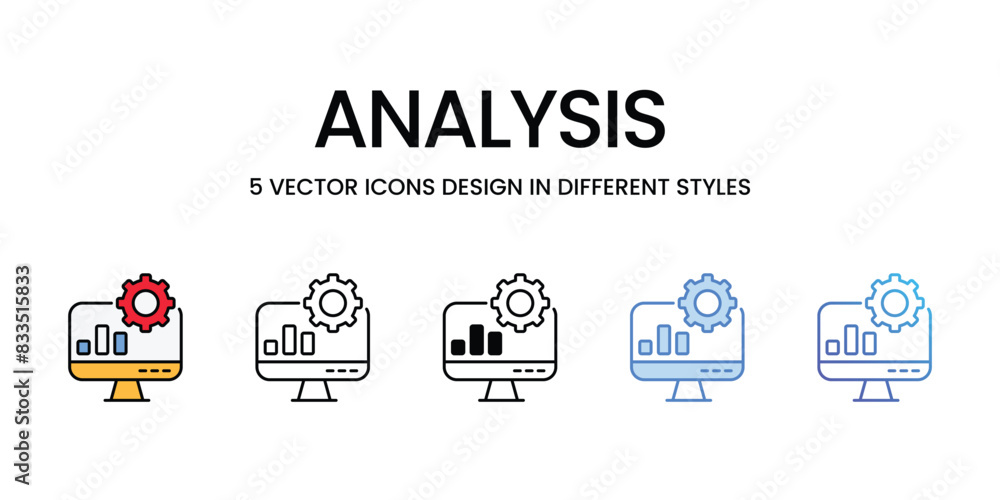 Analysis icons vector set stock illustration. Analysis icons vector set stock illustration.