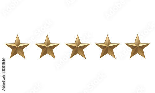 Five gold stars icon on isolated background. Rating review icon for websites and mobile apps. Vector illustration