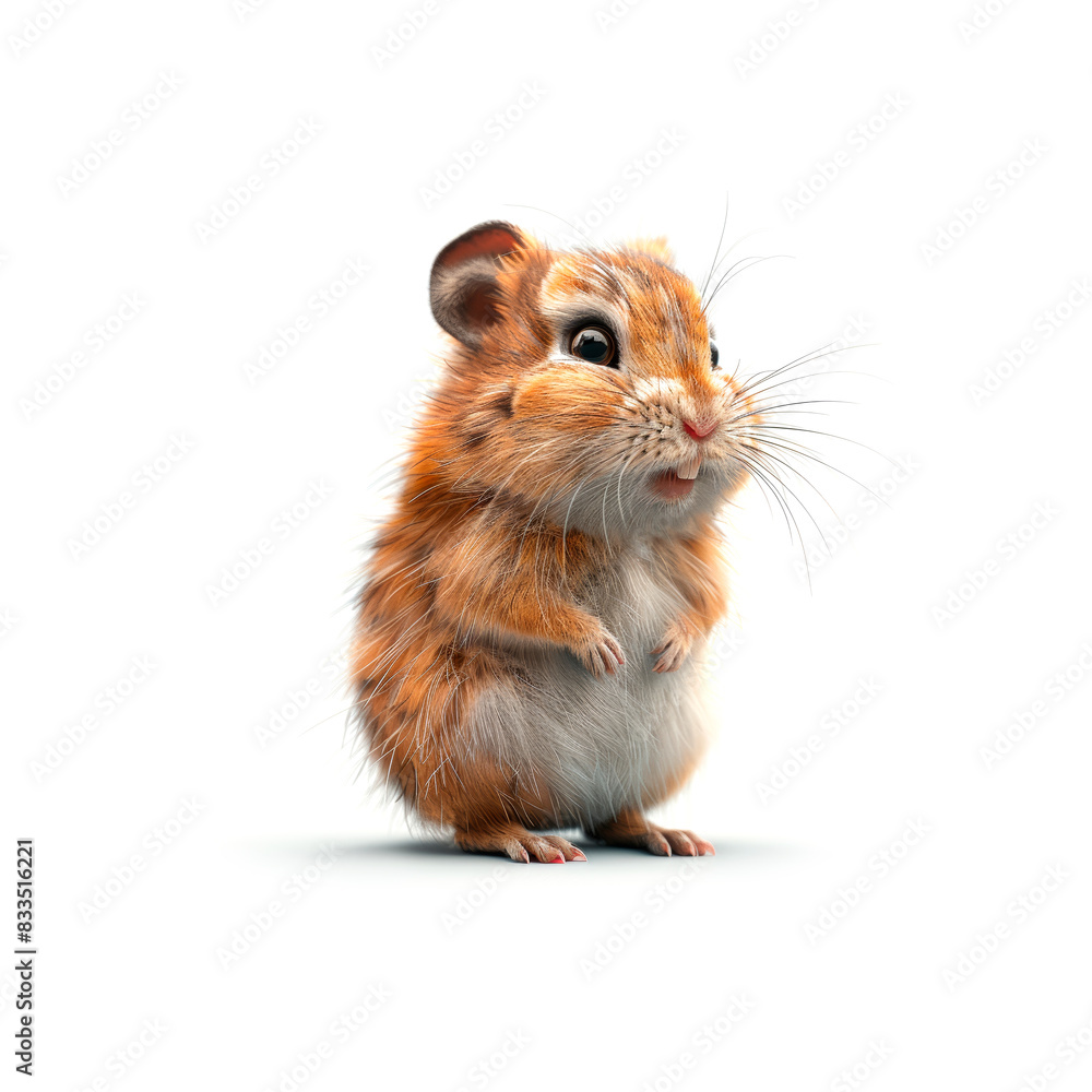 Brown and White Hamster Standing on Hind Legs