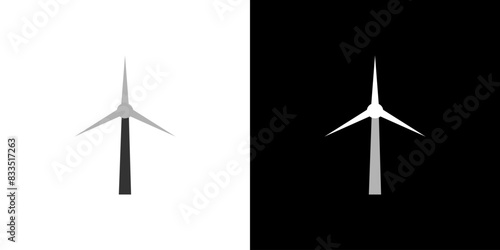 Windmill icon vector silhouette illustration