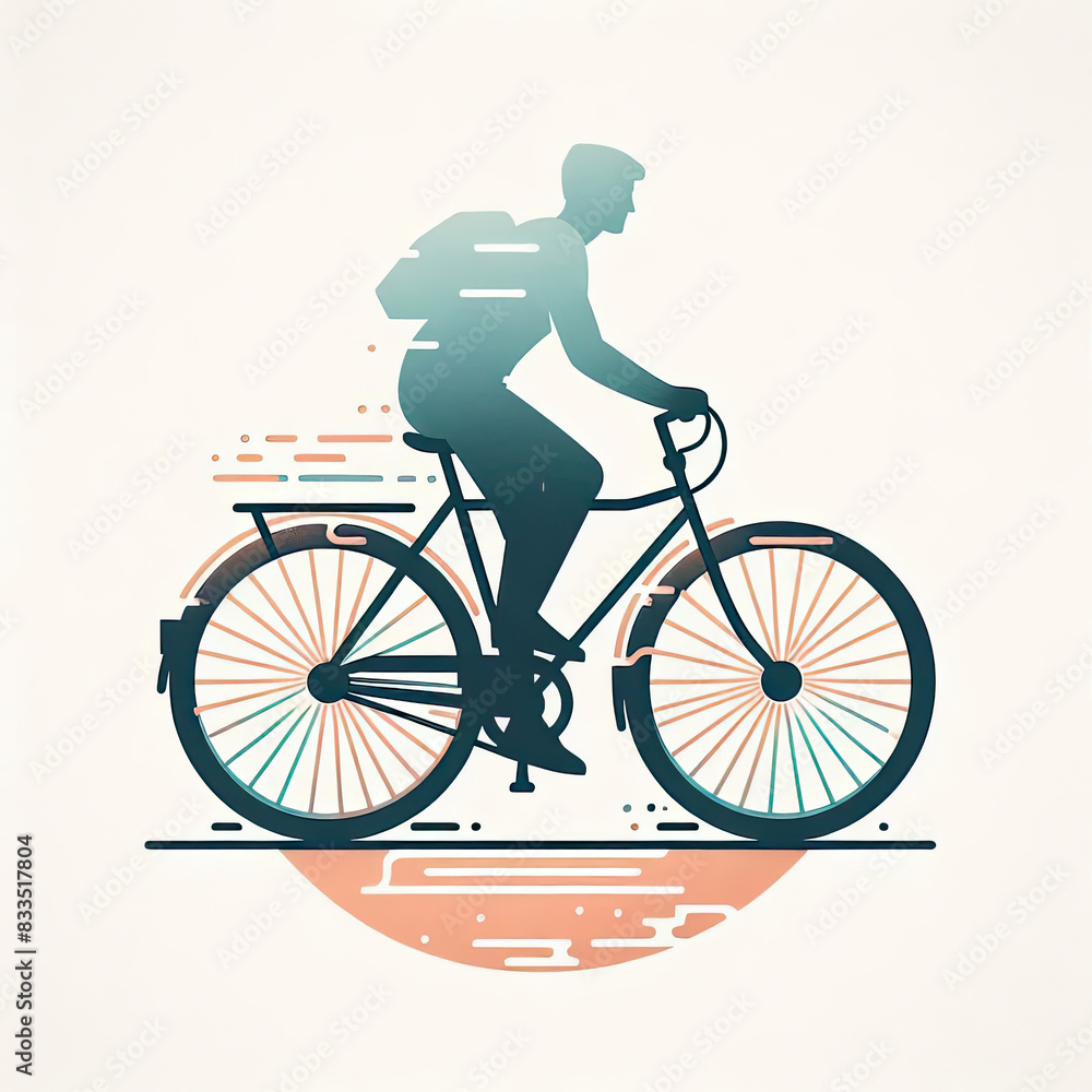 Fototapeta premium World Bicycle day with art illustration style