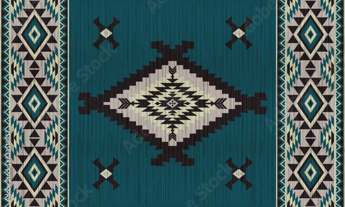 American tribal ethnic native pattern.Traditional Navajo,Aztec,Apache,Southwest and Mexican style fabric pattern.Abstract vector motifs pattern.For fabric,clothing,blanket,carpet,woven,wrap,decoration