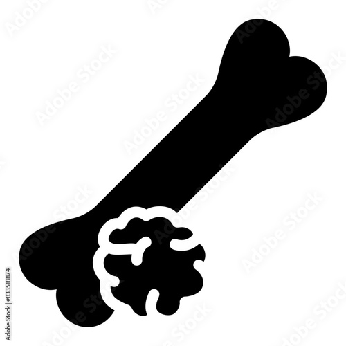 bone cancer glyph icon