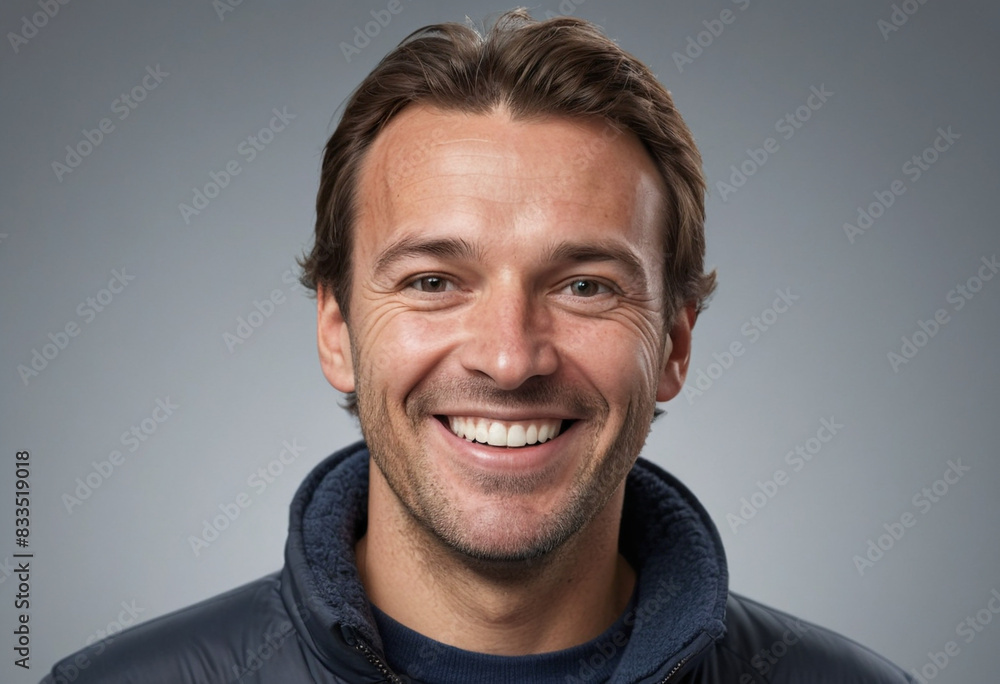 portrait view of a regular happy smiling Antarctic man , ultra realistic, candid, social media, avatar image, plain solid background portrait view of a regular happy smiling Antarctic man , ultra realistic, candid, social media, avatar image, plain solid background