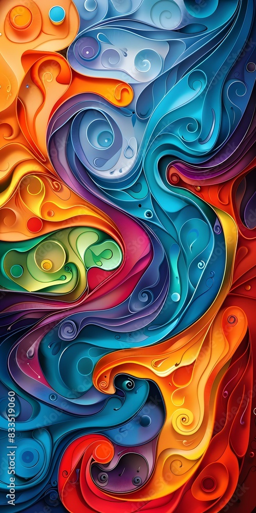 Colorful liquid flowing