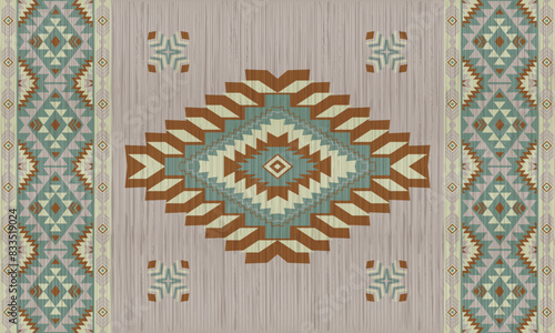 American tribal ethnic native pattern.Traditional Navajo,Aztec,Apache,Southwest and Mexican style fabric pattern.Abstract vector motifs pattern.For fabric,clothing,blanket,carpet,woven,wrap,decoration
