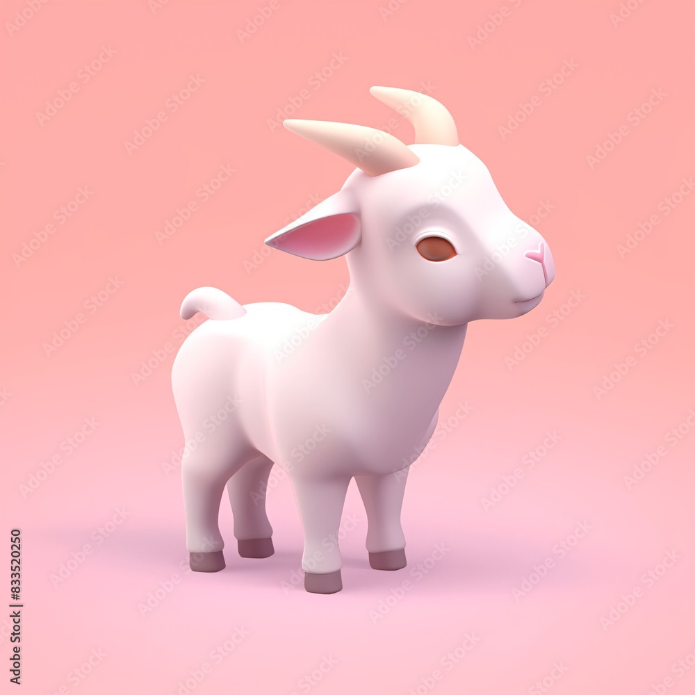 Goat 3d icon cartoon style Goat 3d icon cartoon style