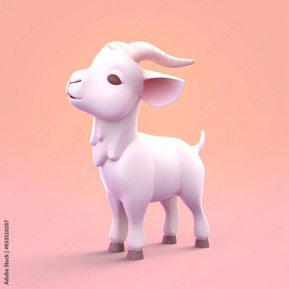 Goat 3d icon cartoon style Goat 3d icon cartoon style
