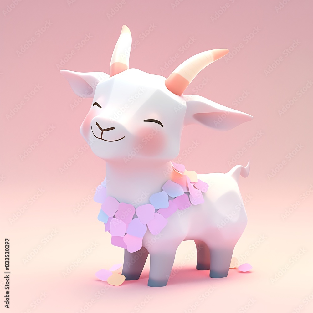 Goat 3d icon cartoon style Goat 3d icon cartoon style