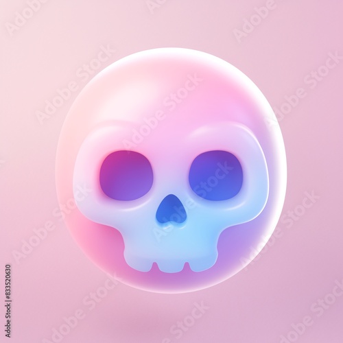 Skull 3d icon cartoon style