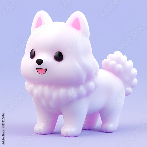 Spitz dog 3d icon cartoon style