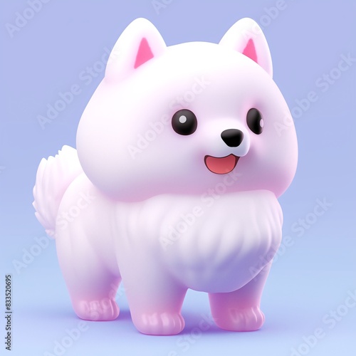 Spitz dog 3d icon cartoon style