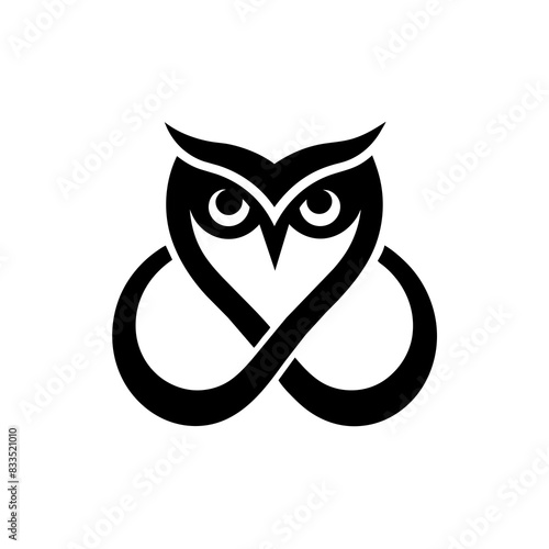 Infinity owl logo design vector illustration