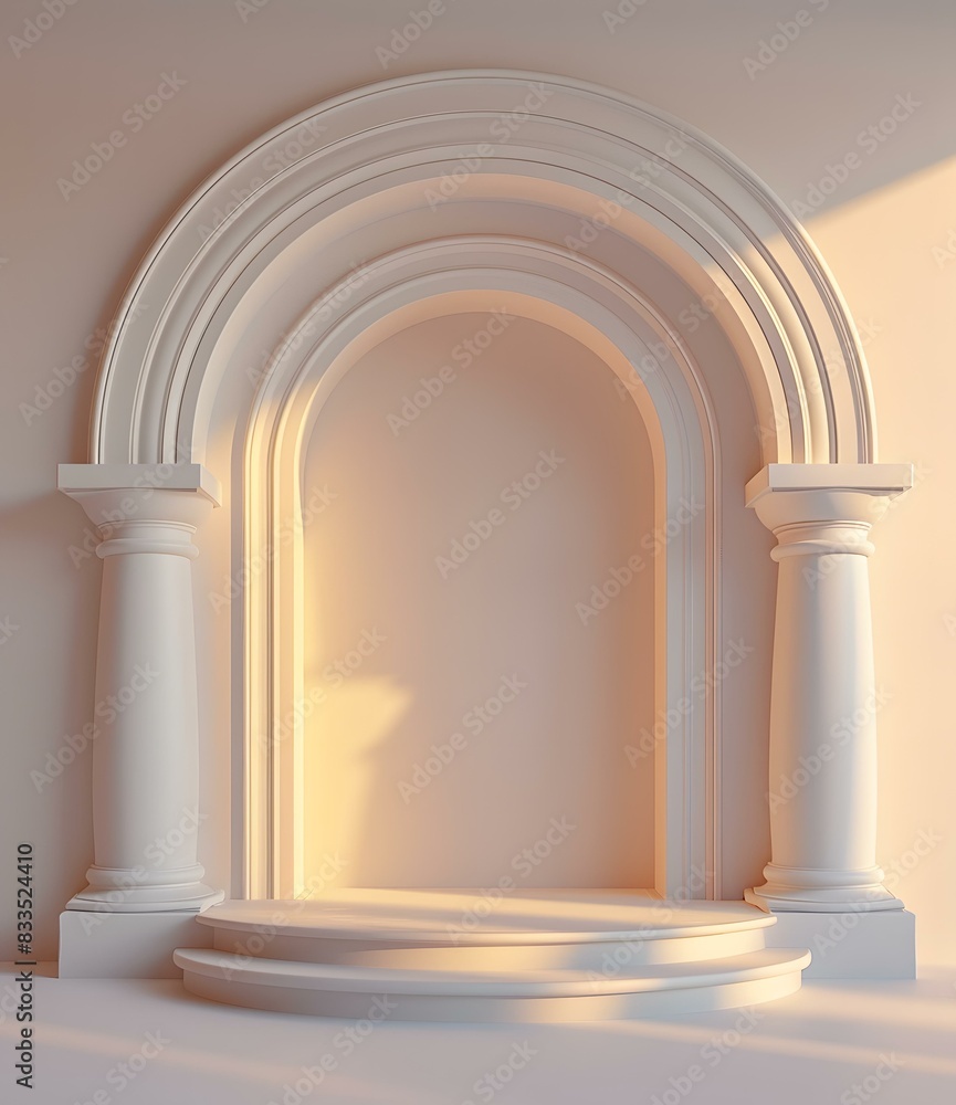 3D rendering of an empty niche with columns 3D rendering of an empty niche with columns