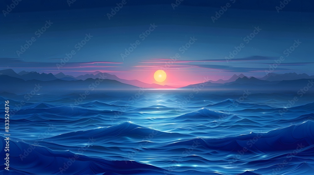 Fototapeta premium Blue Ocean Sunset