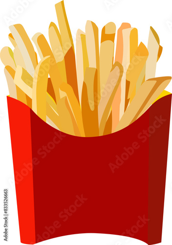 vector illustation of french fries chips flat design. fast food graphic element design.