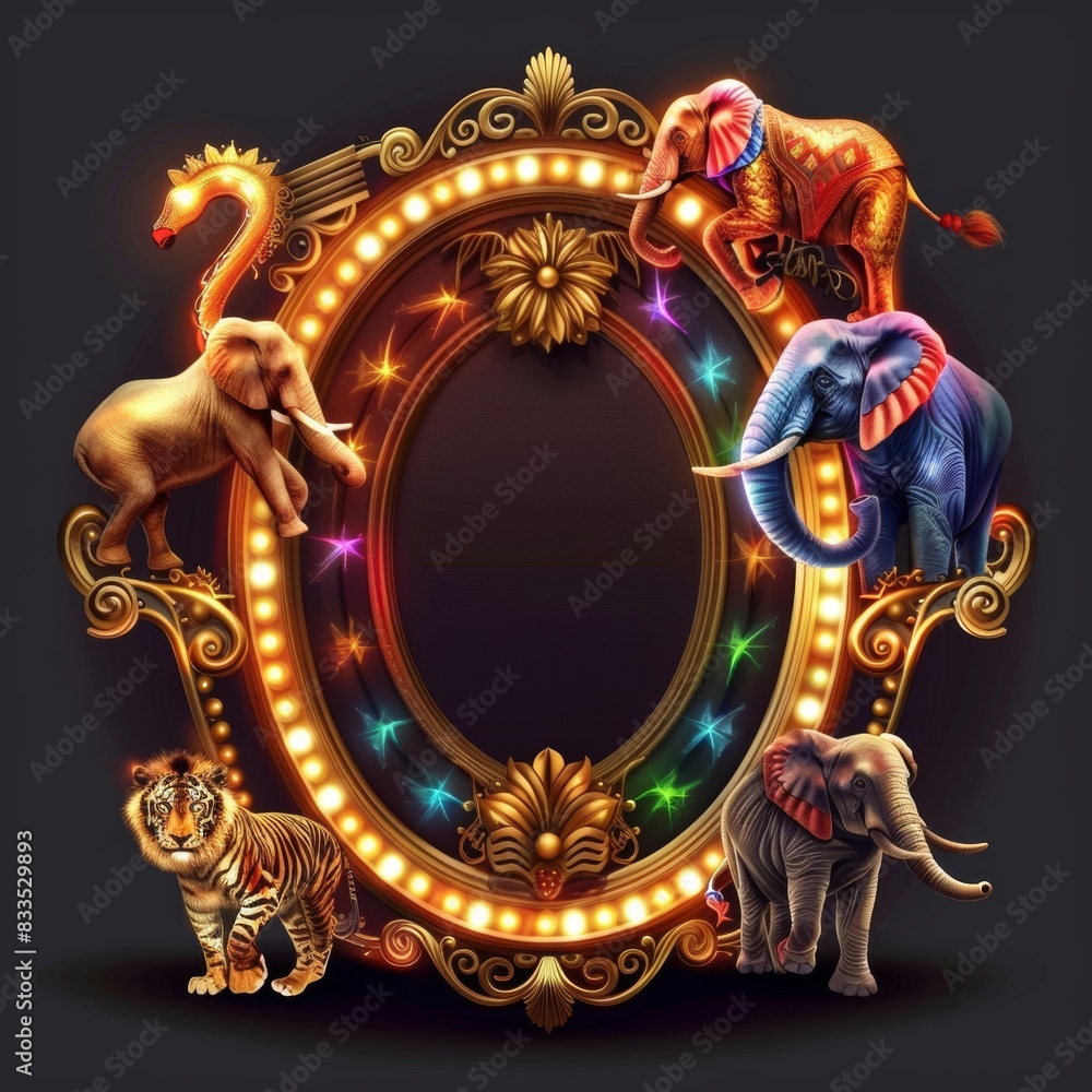 circus simple frame for slot game,black background, simple slot illustration circus simple frame for slot game,black background, simple slot illustration