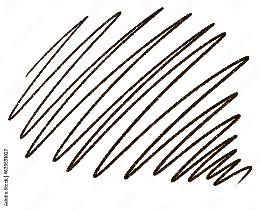 Black curl hand drawn line, curly, chalky, pencil drawing Black curl hand drawn line, curly, chalky, pencil drawing
