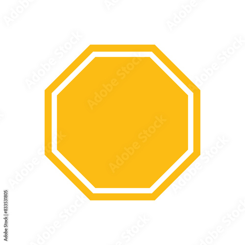 Yellow blank stop sign vector illustration. empty yellow stop sign on white background. traffic sign