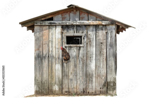 Traditional Chicken Coop Isolated on Transparent Background photo