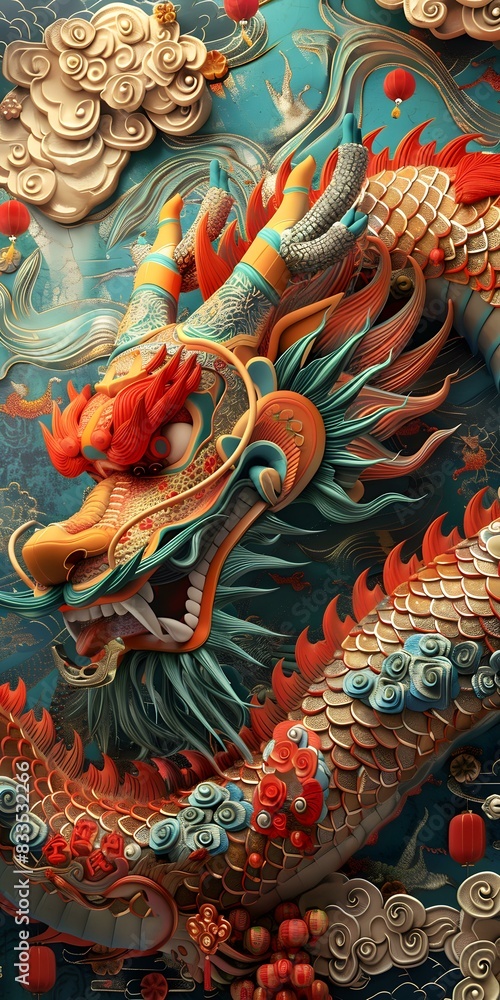 Fototapeta premium The relief of a dragon