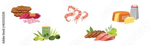 Pizza Cooking Ingredient and Product Item Vector Set