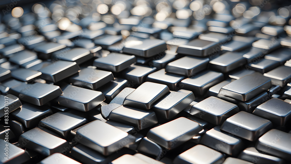 Obraz premium Shiny iron steel background pattern, Generative AI
