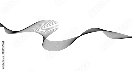 Wave lines smooth flowing dynamic isolated on white background. Technology  digital  communication  science  music concept vector background illustration