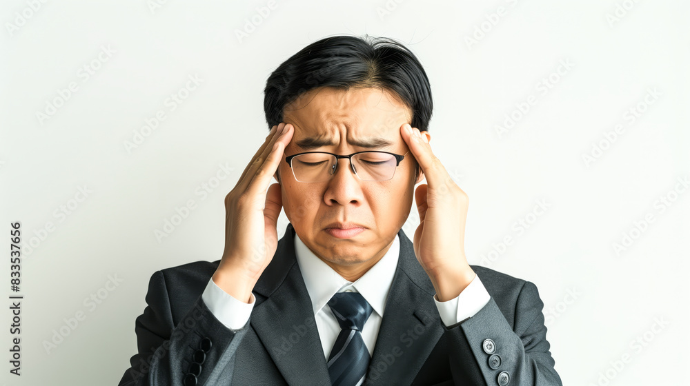 Chinese corporate man with a tense expression Chinese corporate man with a tense expression