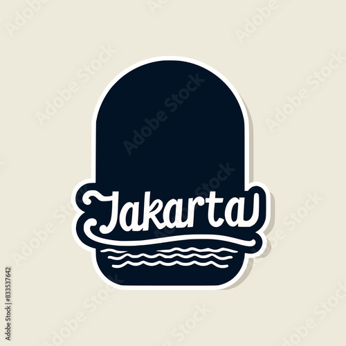 jakarta text vacation holiday sticker tshirt vector illustration template design