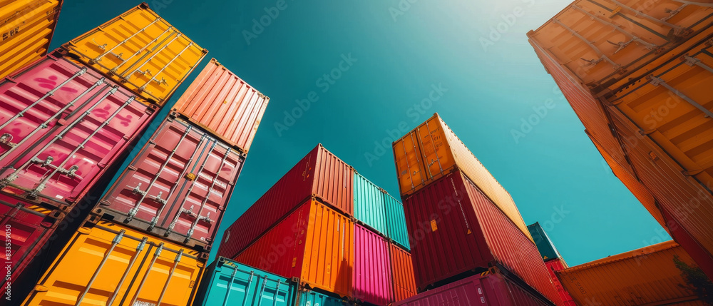 Fototapeta premium Supervisor coordinating container logistics with port authorities