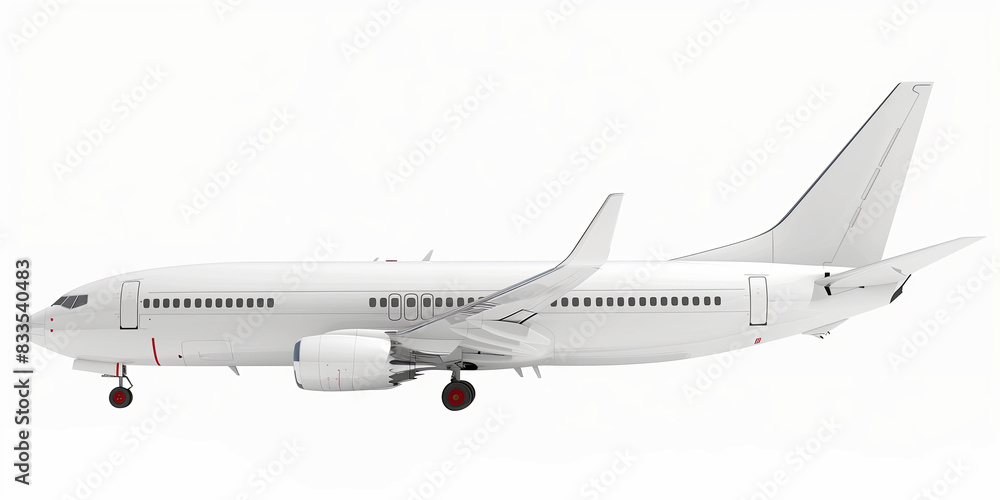 Obraz premium White airplane on white background