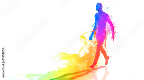 colorful siluet of man