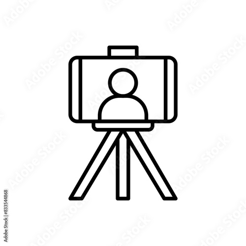 Vlogger outline icons, minimalist vector illustration ,simple transparent graphic element .Isolated on white background