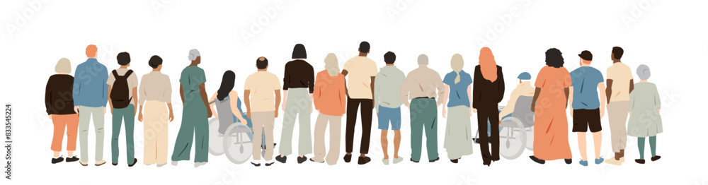 Obraz premium Different people stand side by side together.