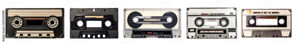 Retro old cassette tape set Retro old cassette tape set