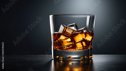 Whiskey drink on white background. Strong drink. Generative AI