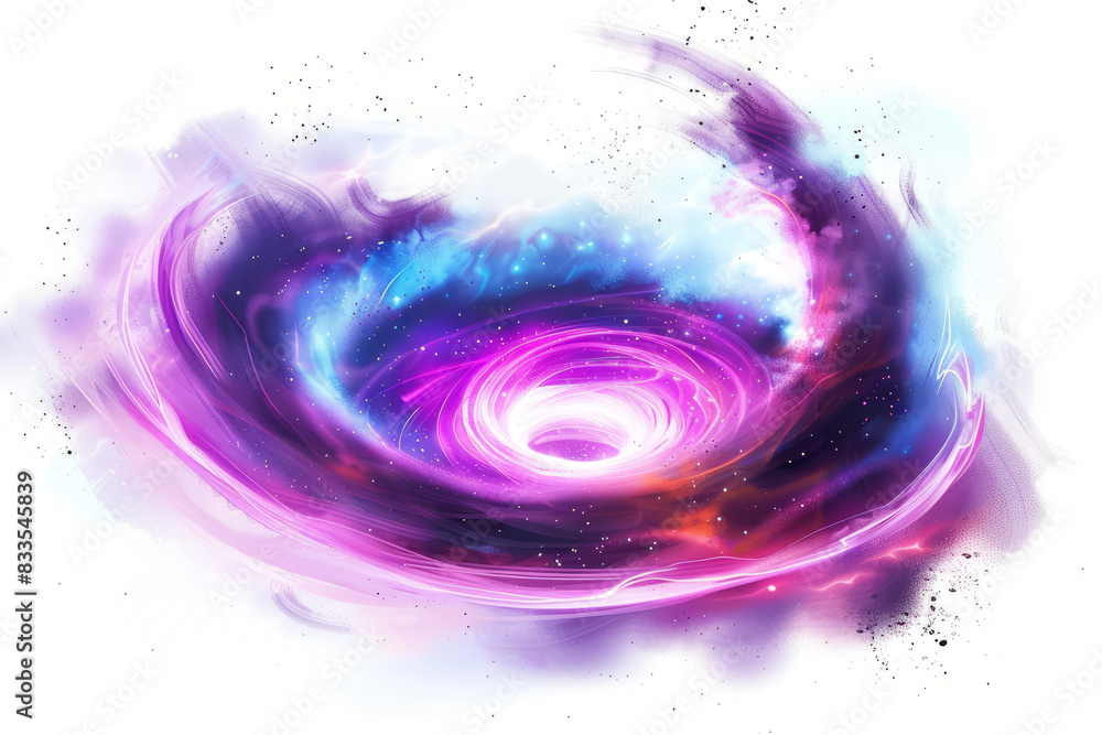 magical portal opening, with swirling vortex and light beams on white background. magical portal opening, with swirling vortex and light beams on white background.