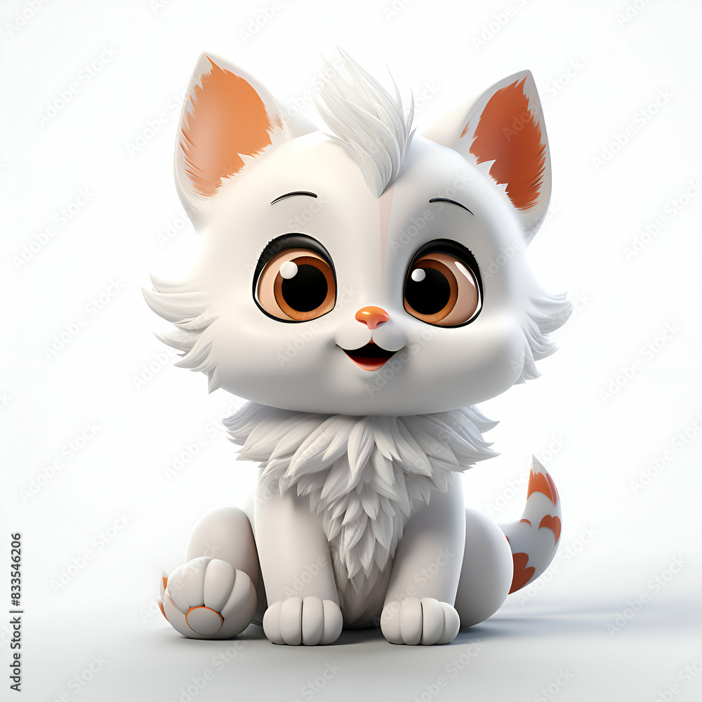 Cute cartoon dog on a white background. 3d rendering. Cute cartoon dog on a white background. 3d rendering.